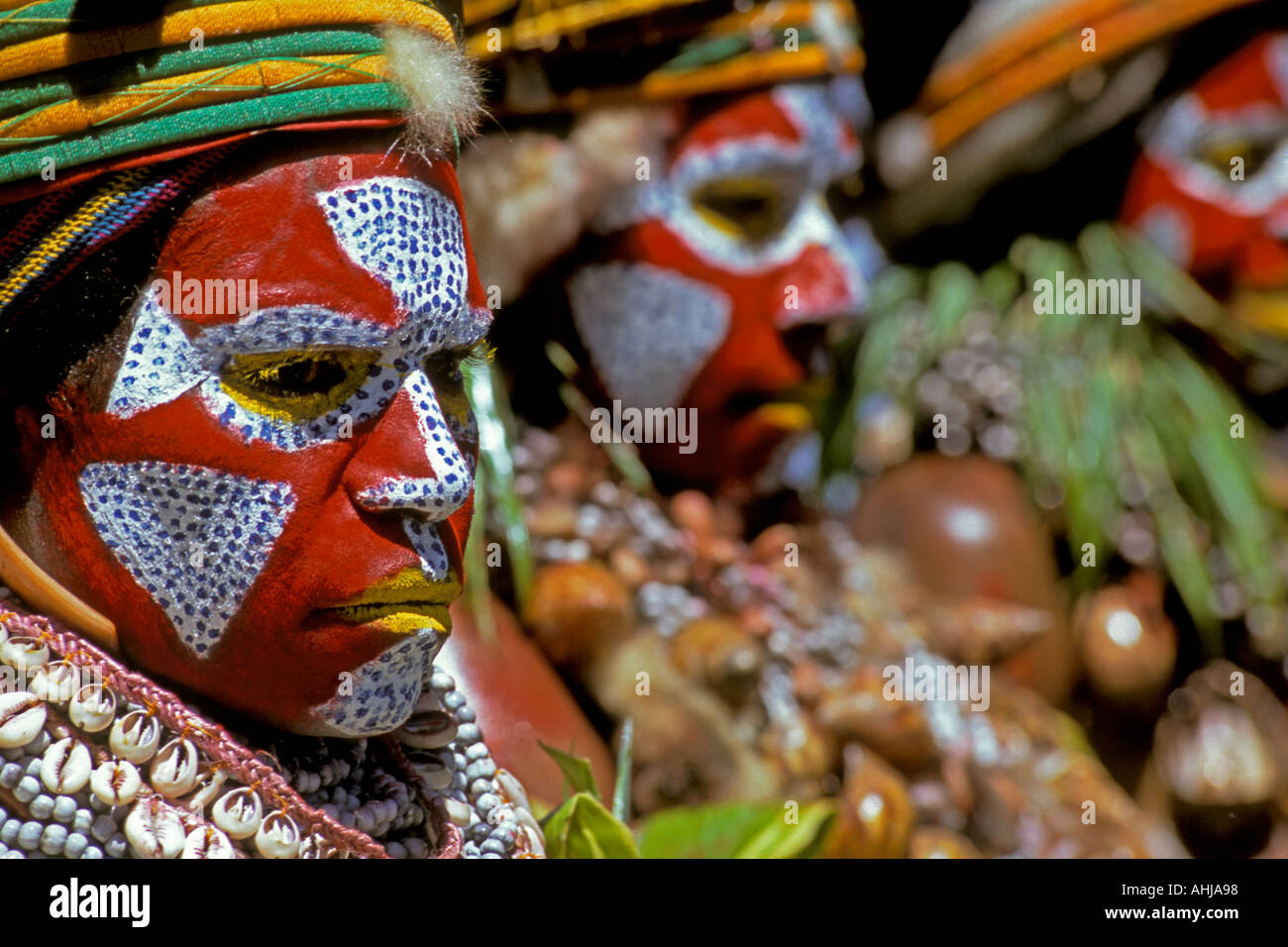 Papua-Neu-Guinea, Western Highlands Province, Mt. Hagen kulturelle zeigen Stockfoto