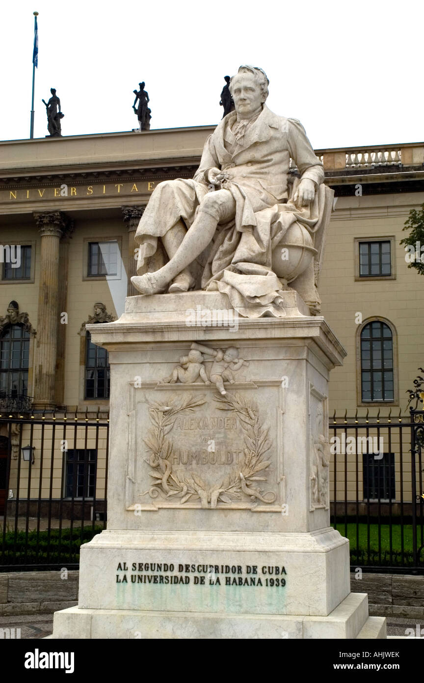 Humboldt-Universität Universitat Unter Den Linden Berlin Friedrich Wilhelm Heinrich Alexander Freiherr von Humboldt Stockfoto