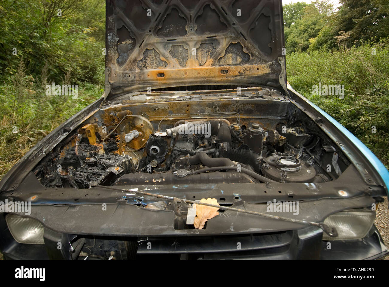 Auto ausgebrannt Stockfoto