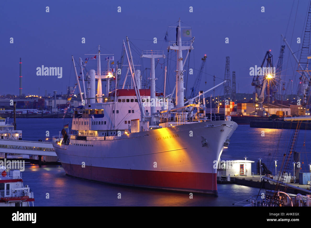 Hafen Hamburg cap San diego Stockfoto