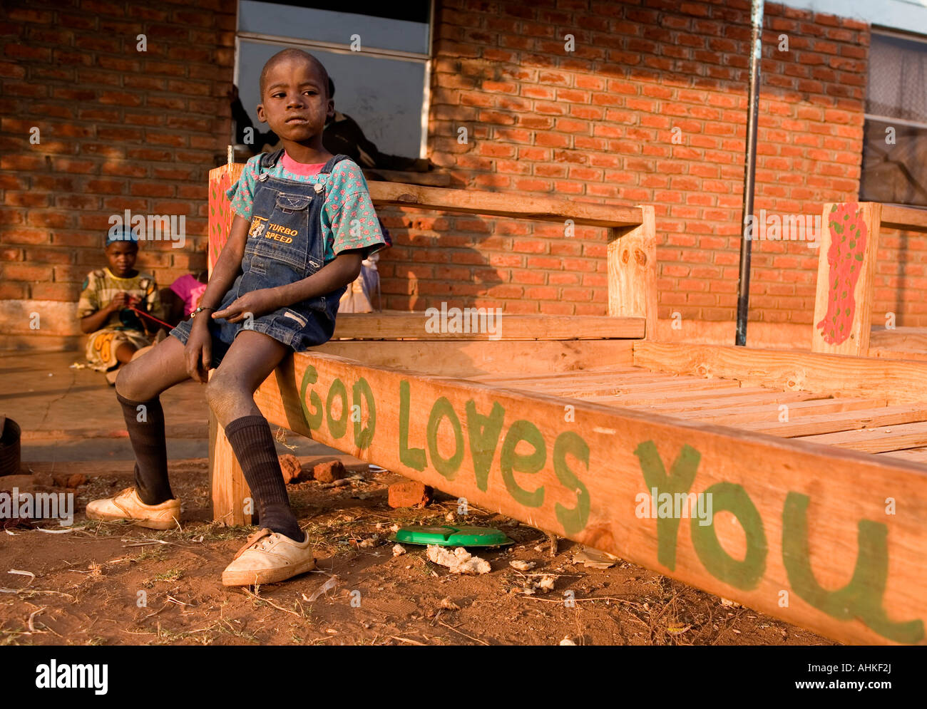 Ein Kind in einem Waisenhaus, Malawi. Das Land hohe AIDS-Infektionsrate führte zu eine Generation von Kindern, die ihre Eltern verloren Stockfoto