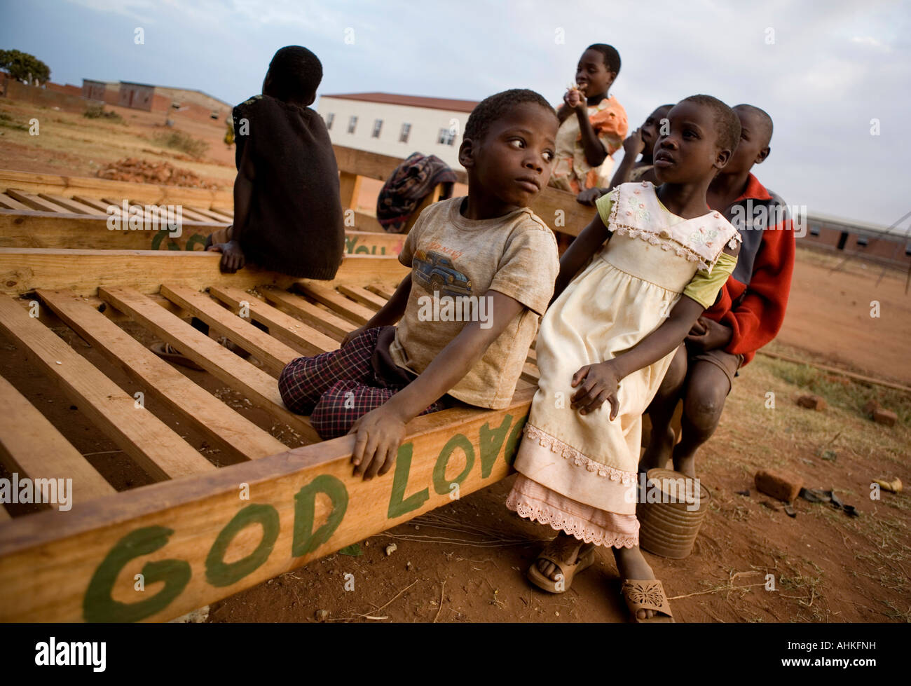 Kinder in einem Waisenhaus, Malawi. Das Land hohe AIDS-Infektionsrate führte zu eine Generation von Kindern, die ihre Eltern verloren Stockfoto