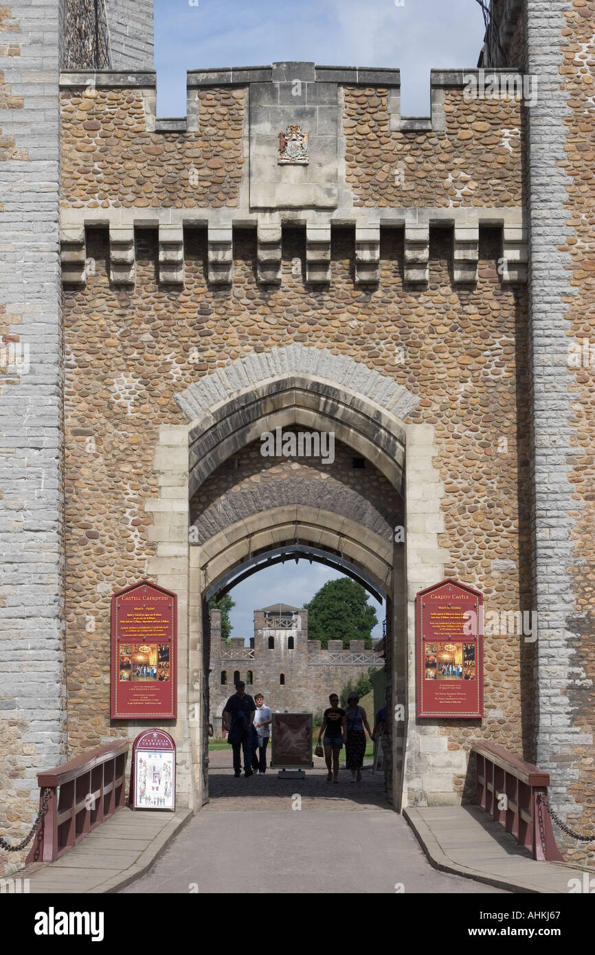 UK-Wales Cardiff Castle-Eingang Stockfoto