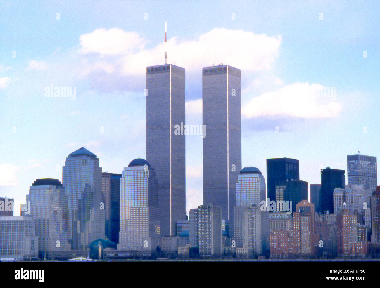 World Trade Center Twin Towers, die in New York City N Y USA existiert nicht mehr Stockfoto