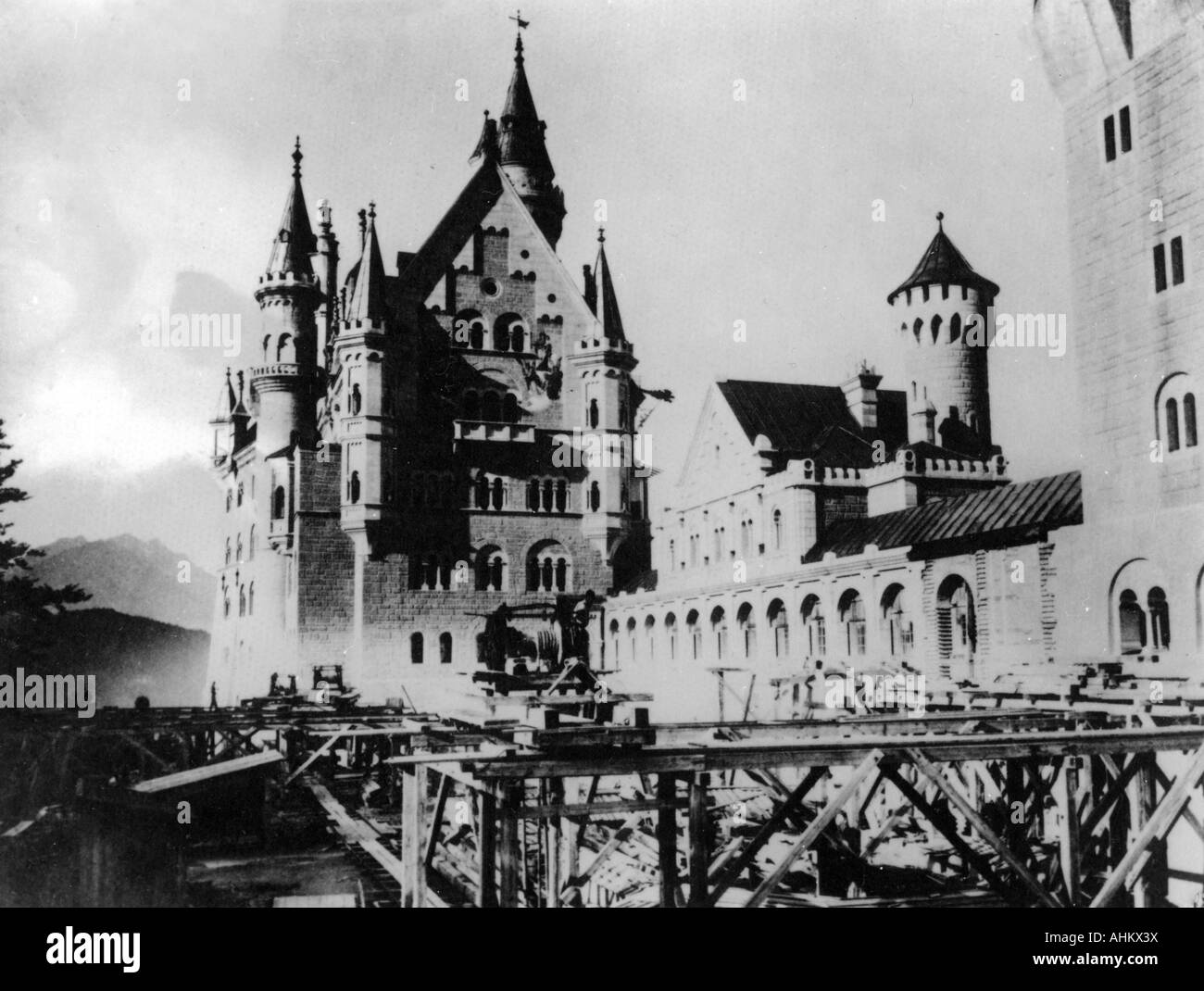 Architektur, Schlösser, Deutschland, Bayern, Schloss Neuschwanstein, Konstanz, ca. 1885, Stockfoto