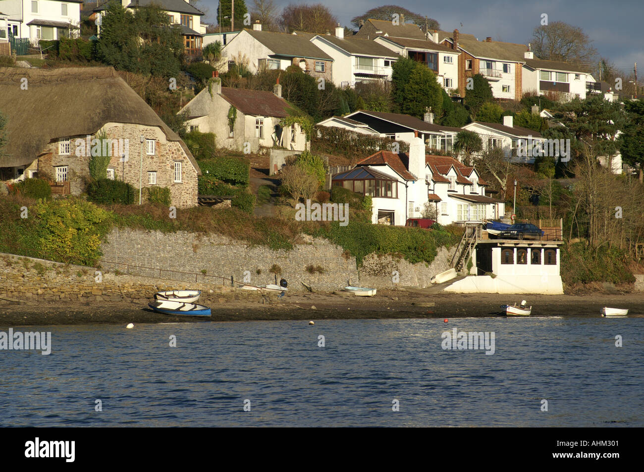 Newton Ferrers im Dezember Sonnenschein Devon England UK Großbritannien Südwesteuropa Stockfoto