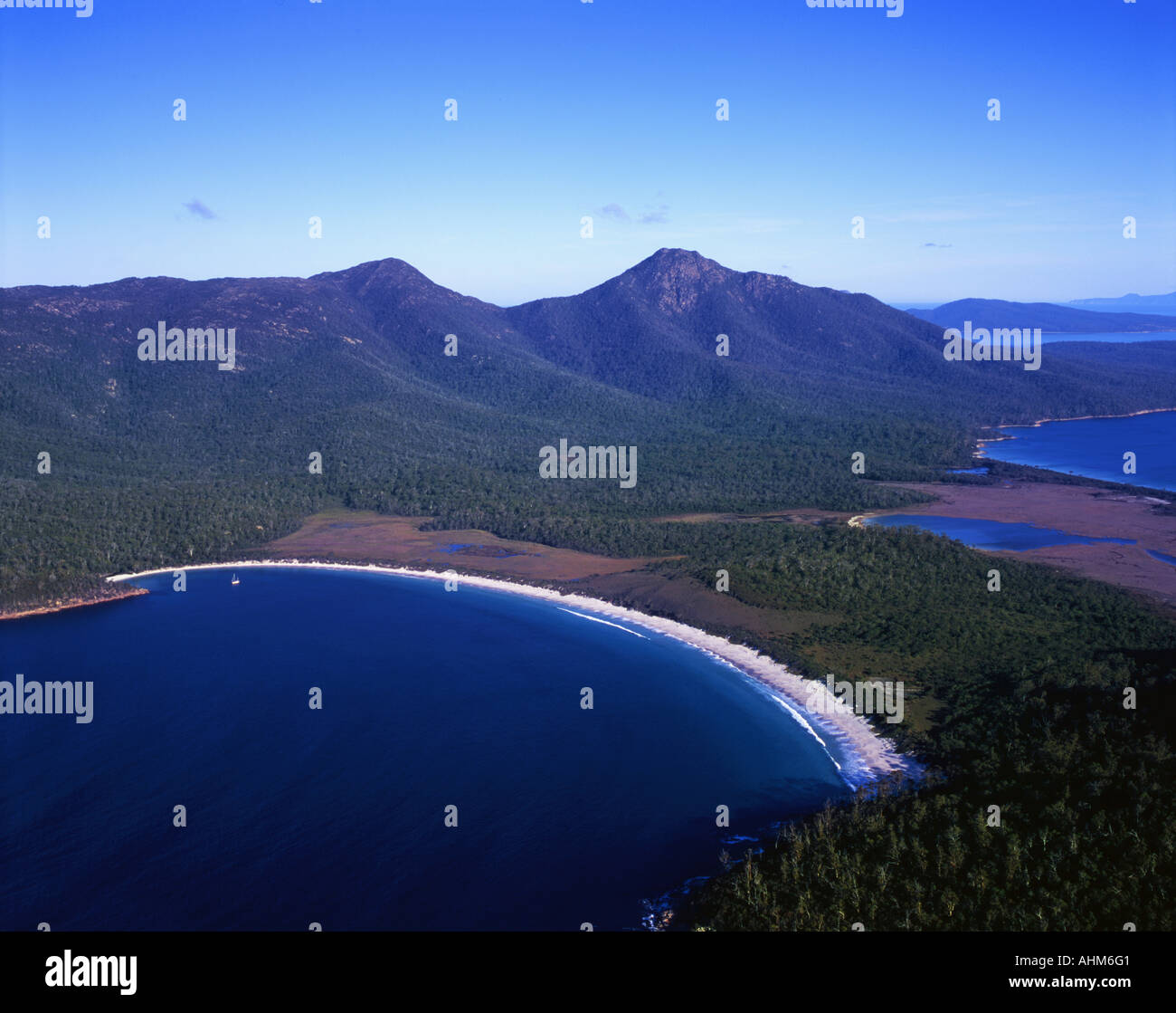 Wineglass Bay aus Mt Amos Freycinet National Park Tasmanien Australien Stockfoto