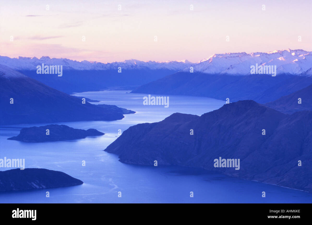 Lake Wanaka aus Mt Roy Südinsel Neuseeland Stockfoto
