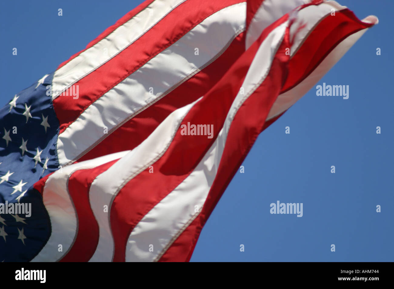 US-Flagge im Wind flattern Stockfoto