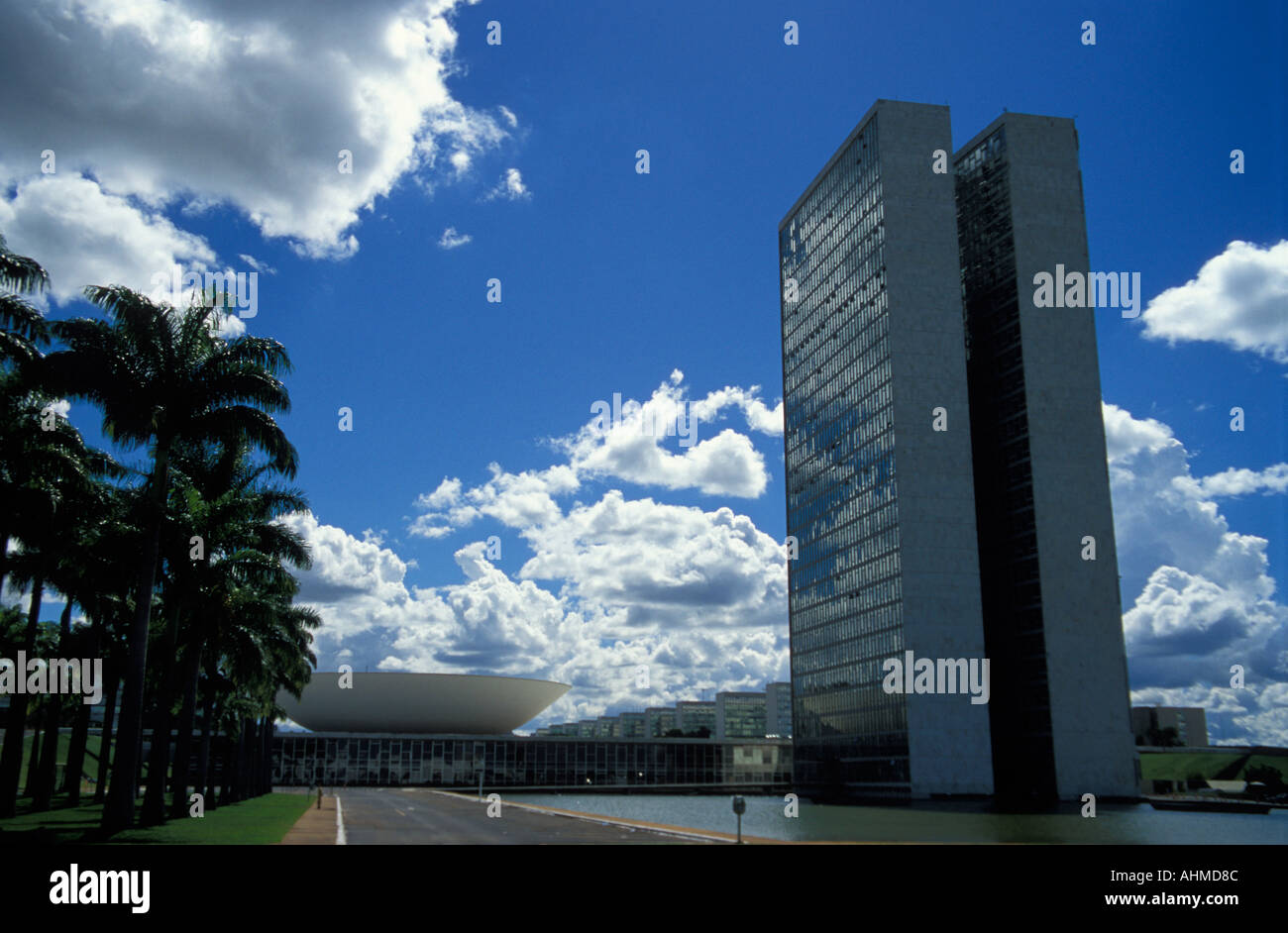 Nationalkongress entworfen von Oscar Niemeyer, Brasilia, Brasilien Stockfoto