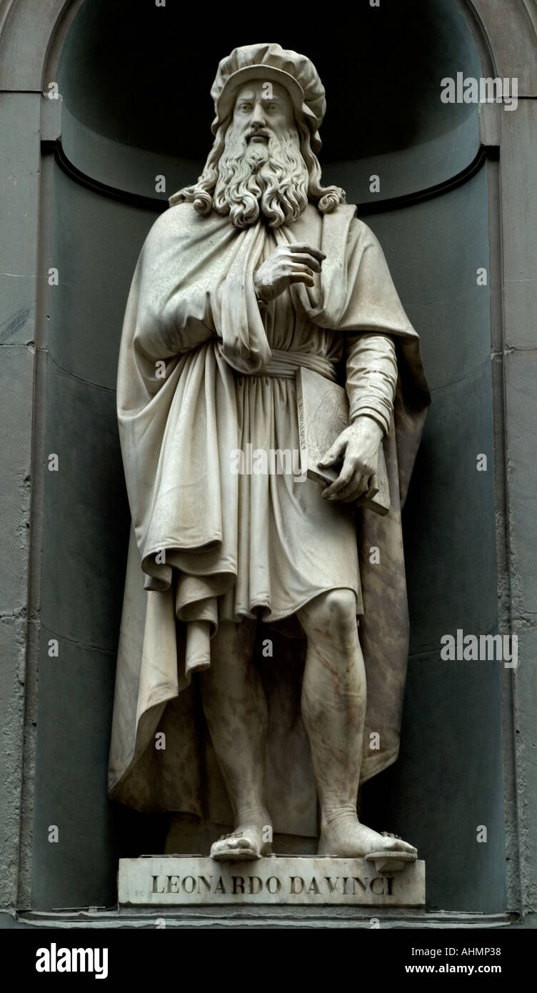Florenz Italien Leonardo di Ser Piero da Vinci Stockfoto