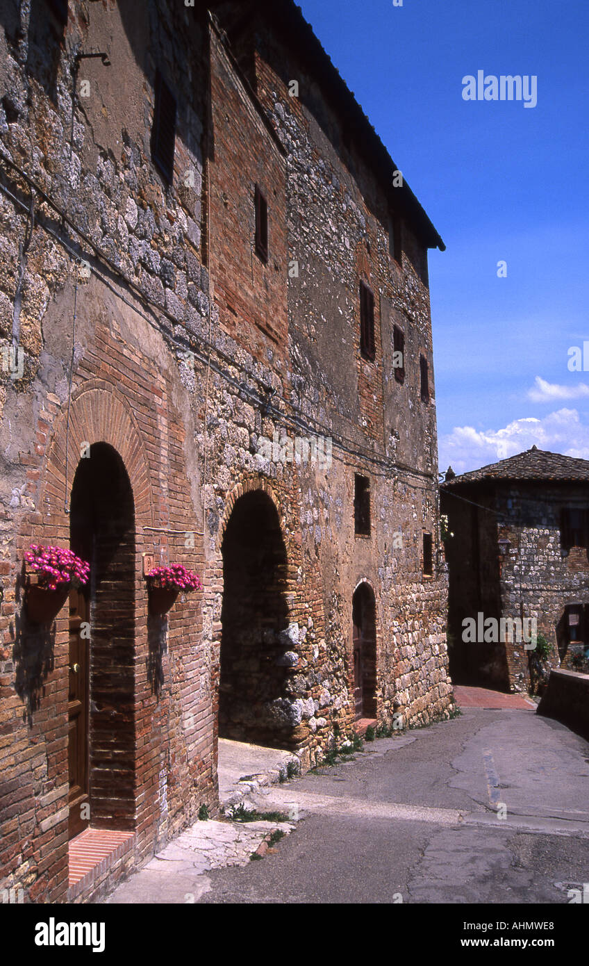 Über Piandornella am Rande der Südostseite von San Gimignano in der Toskana Stockfoto