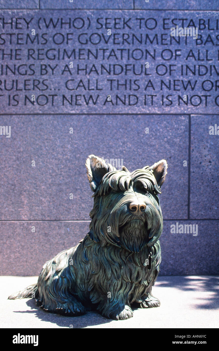 USA-Washington DC die Franklin Delano Roosevelt Memorial Skulptur von Fala Stockfoto