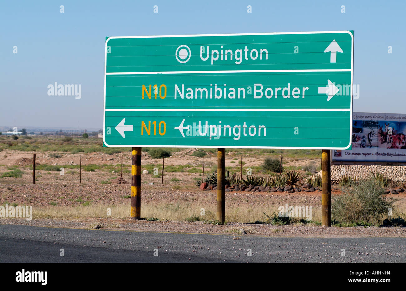 Wegweiser Verkehrsschilder gerichtete northern Cape Südafrika RSA Stockfoto