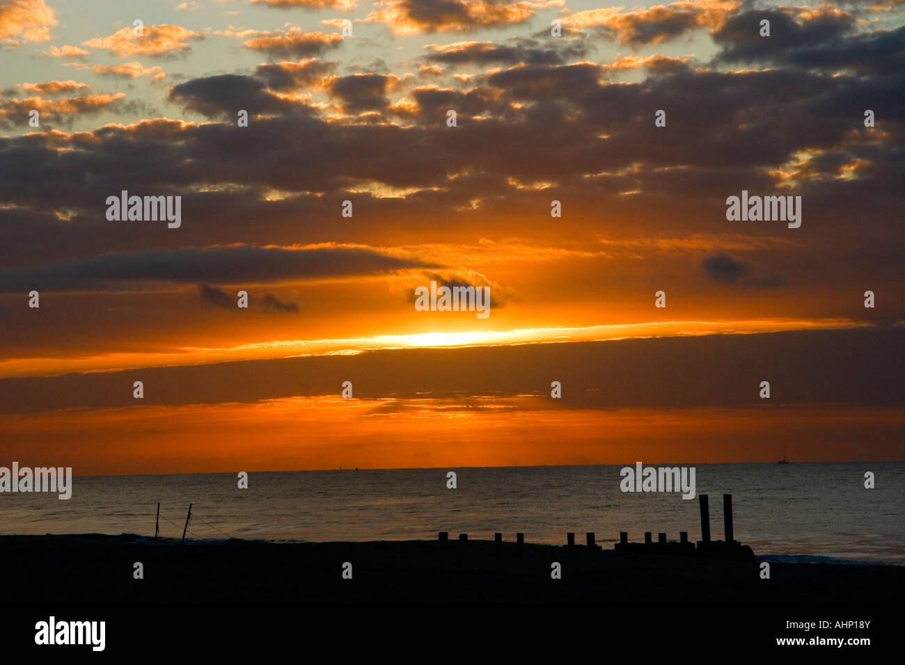 Sonnenaufgang am Cape May NJ USA Stockfoto