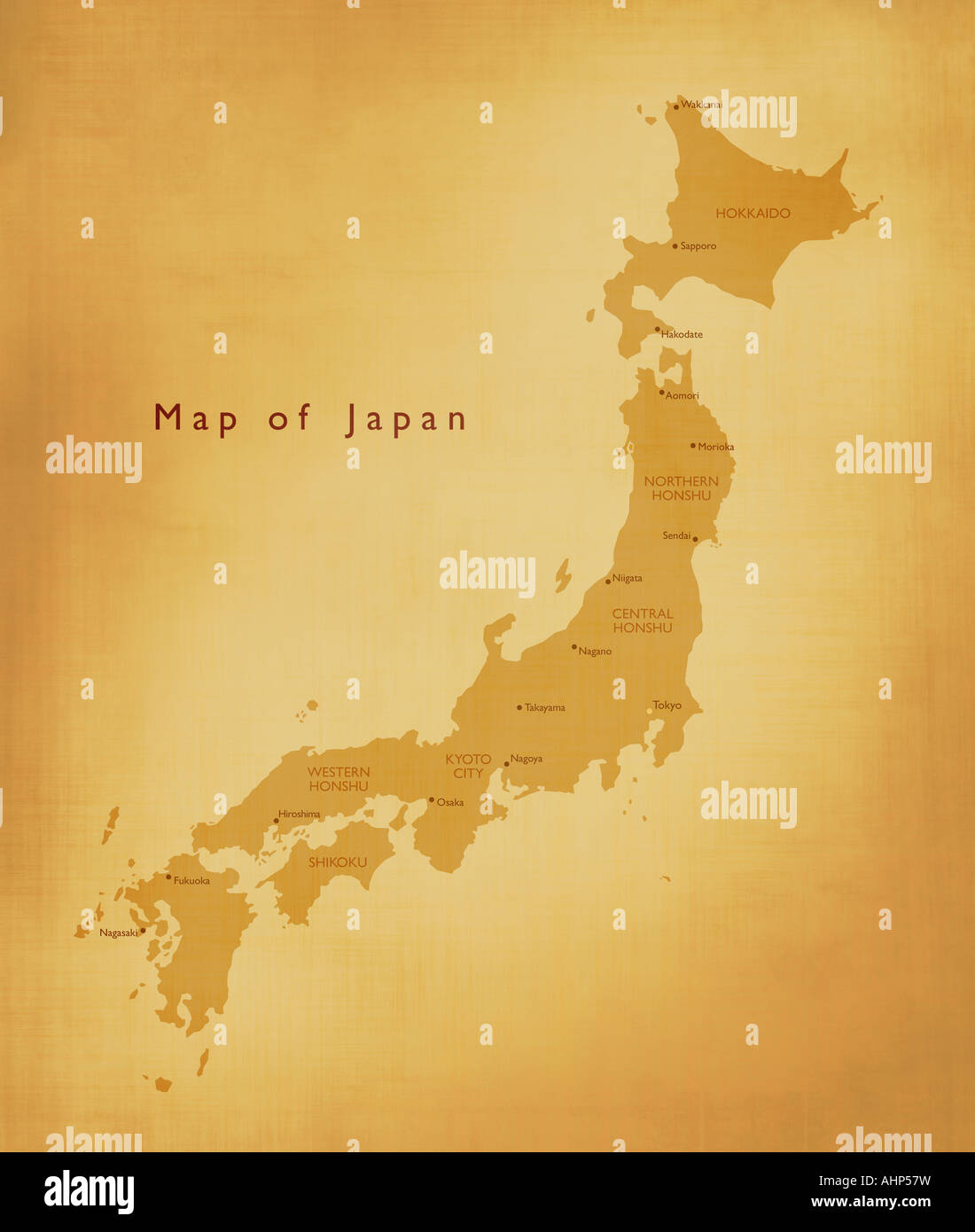 Karte von Japan Stockfoto