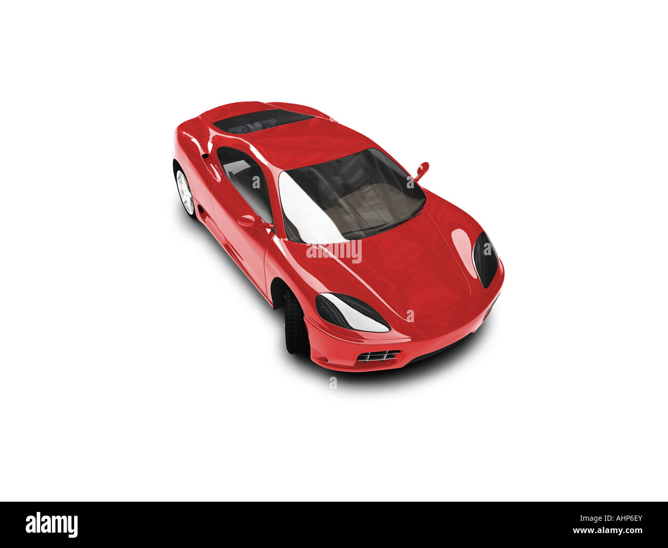roten Supersportwagen auf weißem Hintergrund Stockfoto