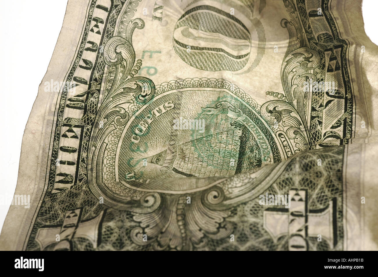Ein-Dollar-Schein hinteren detail Stockfoto
