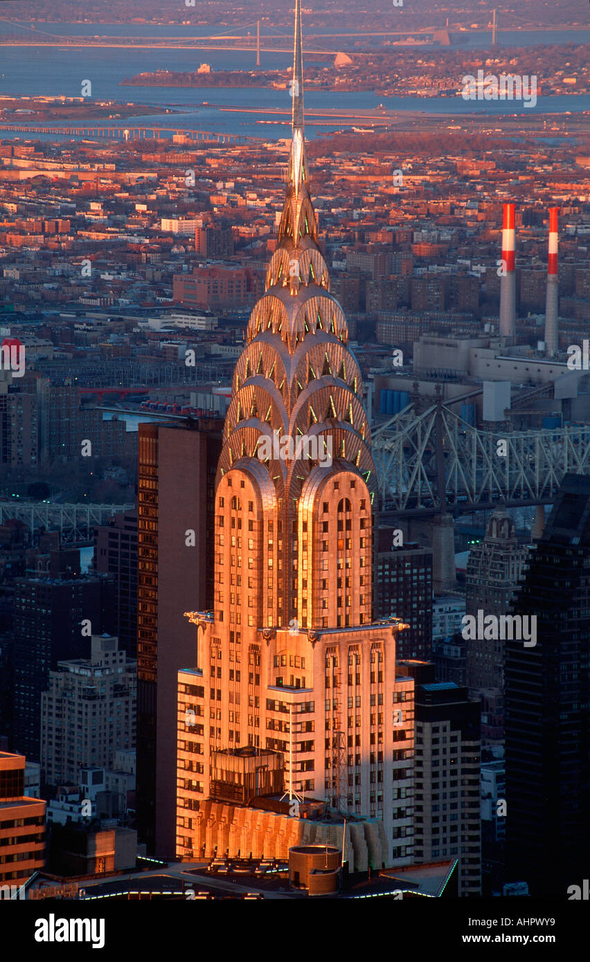 Oben auf das Chrysler Building in New York City New York Stockfoto