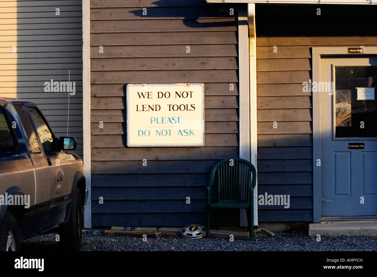 Schild an einem Yachthafen Holz shop Tilghman Insel Maryland Stockfoto