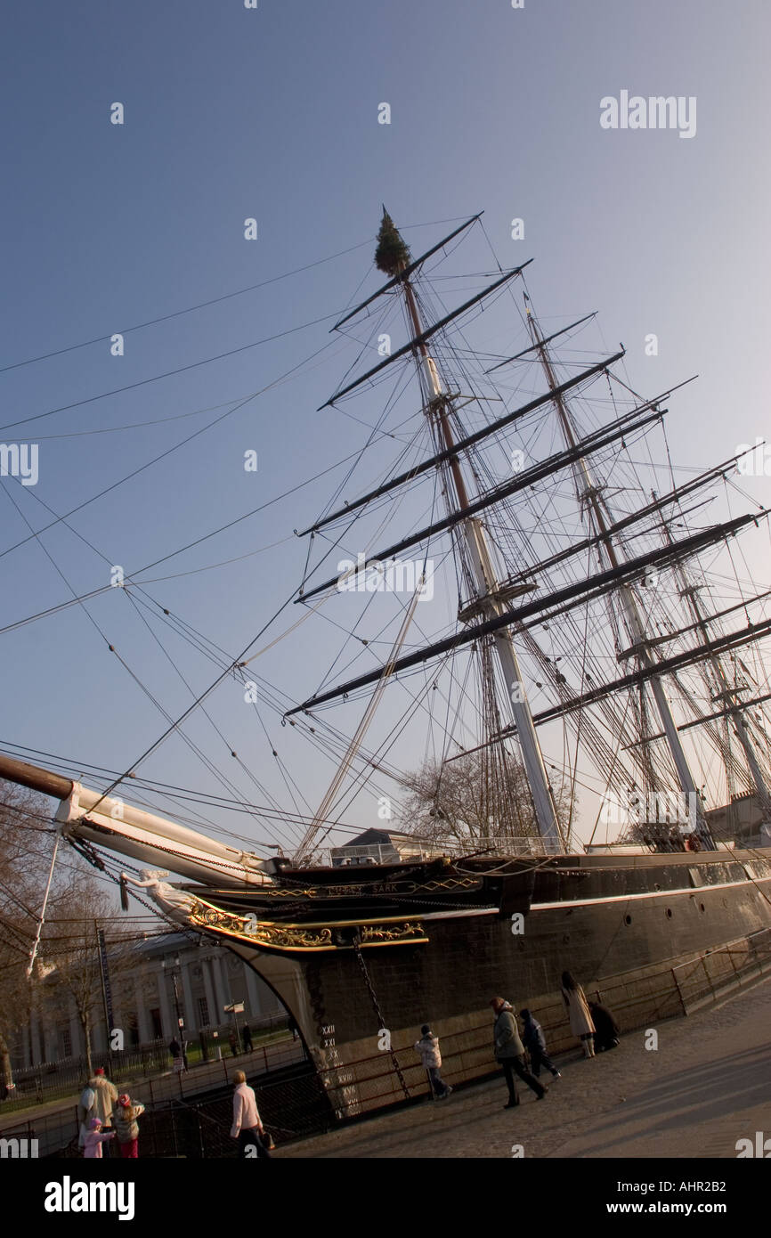 Die Cutty Sark Tea Clipper Trockendock in Greenwich London GB UK Stockfoto