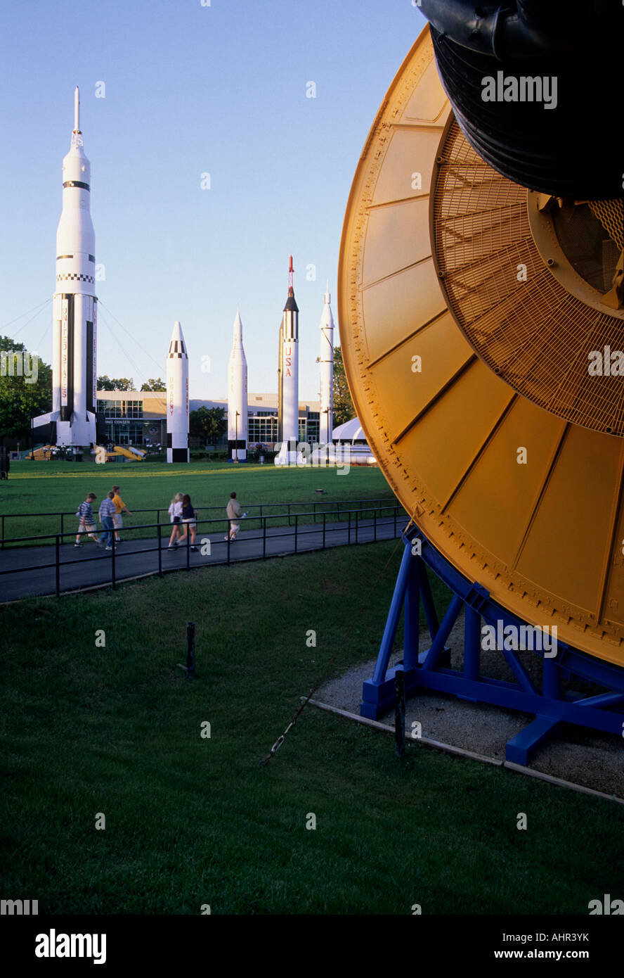 Huntsville, Alabama. Rakete anzeigen bei uns Space and Rocket Center höchste Rakete, die Saturn ich. Stockfoto