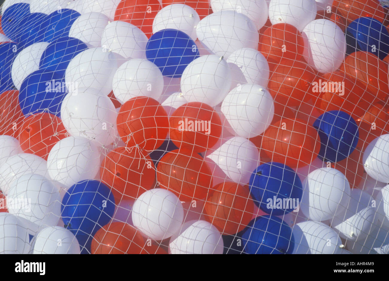 Rote, weiße und blaue Luftballons Stockfoto