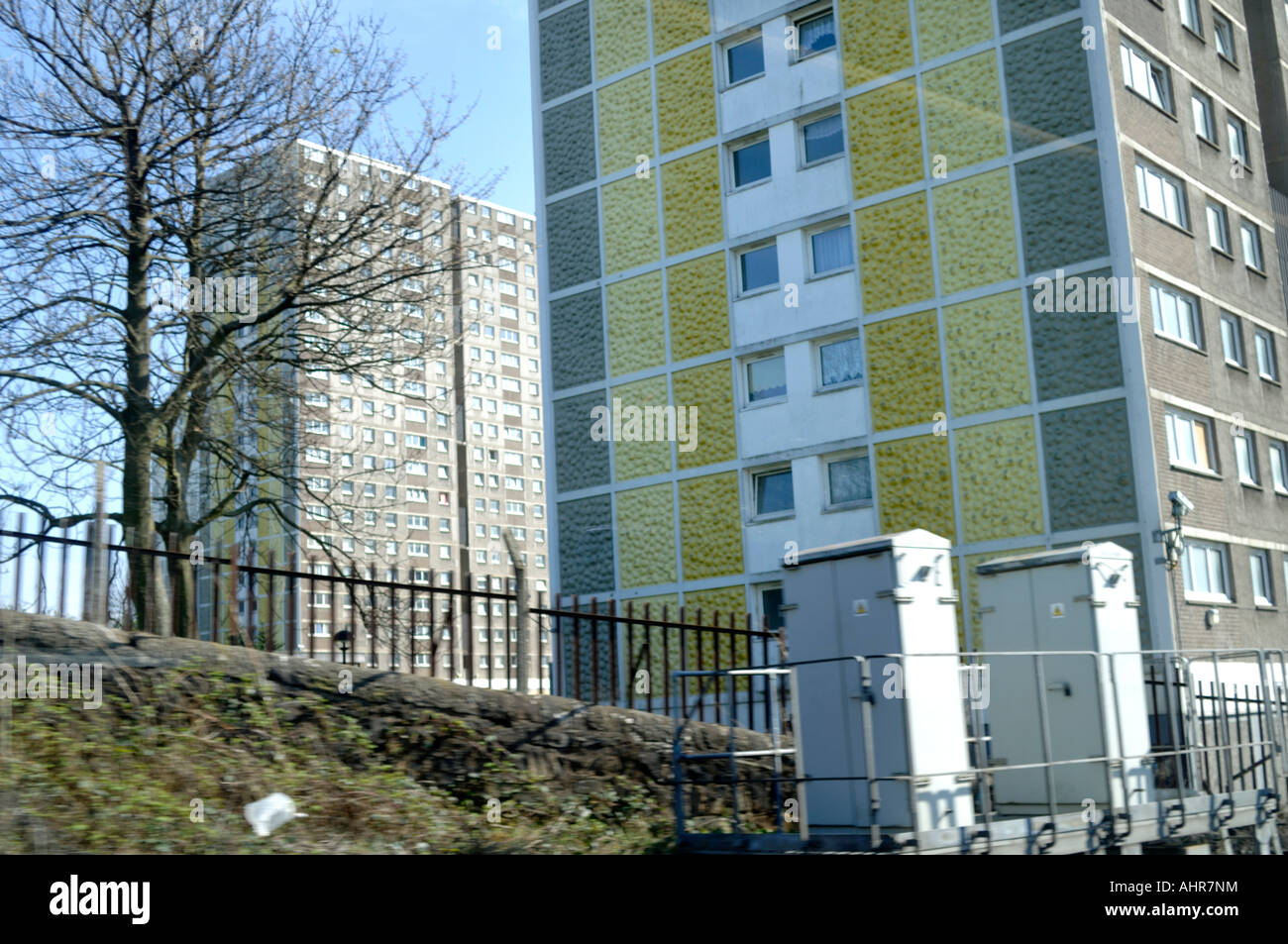 Ein Mietshaus Block in Glasgow Stockfoto