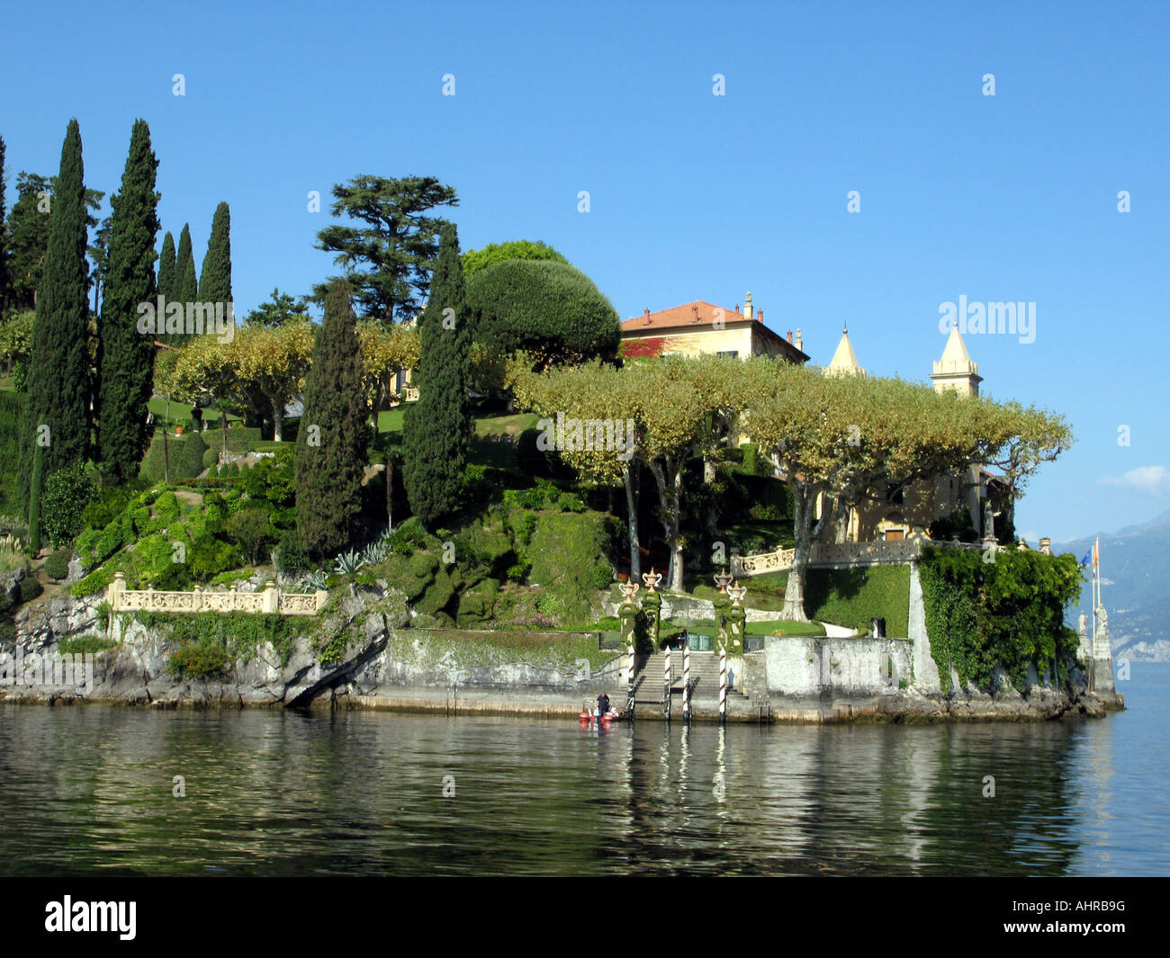 DIE VILLA DEL BALBIANELLO IN LENNO COMER SEE ITALIEN VILLA DIENTE FÜR DIE DREHARBEITEN IN DER JAMES-BOND-FILM CASINO ROYALE Stockfoto