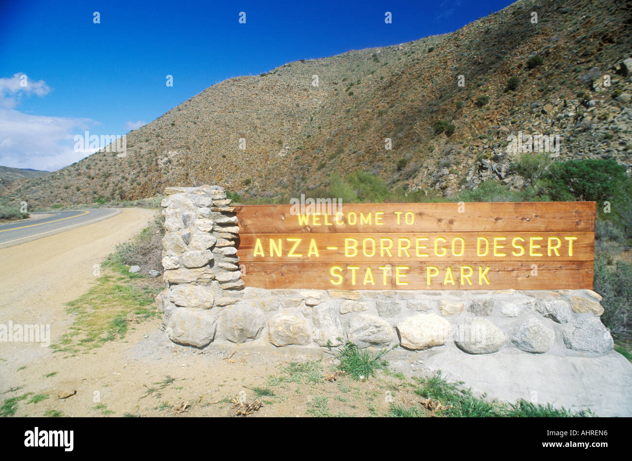 Zeichen für Kalifornien Anza Borrego Desert State Park Stockfoto