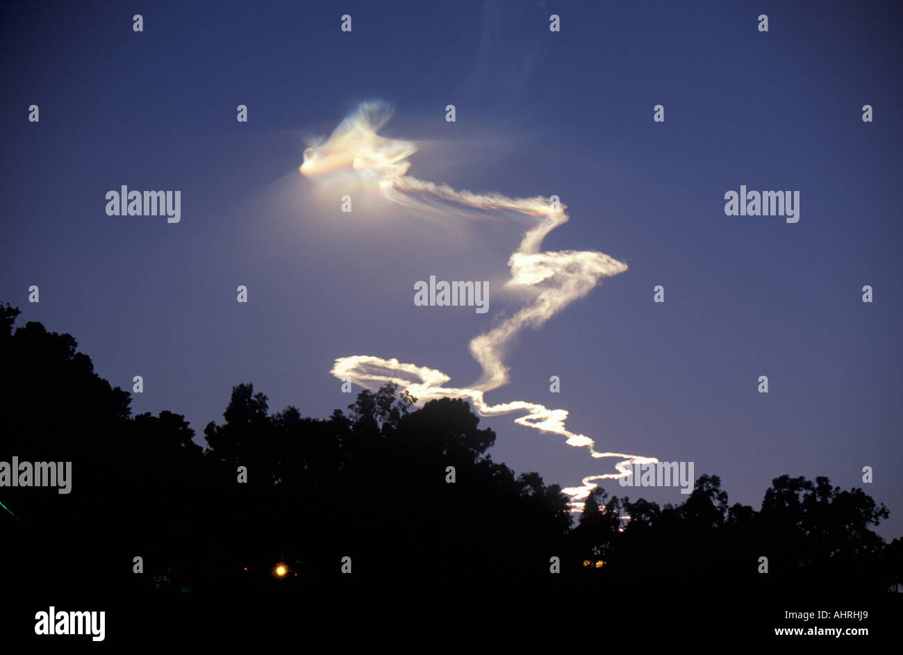 Rakete Dampf im Himmel Vandenberg Air Force Base California Stockfoto