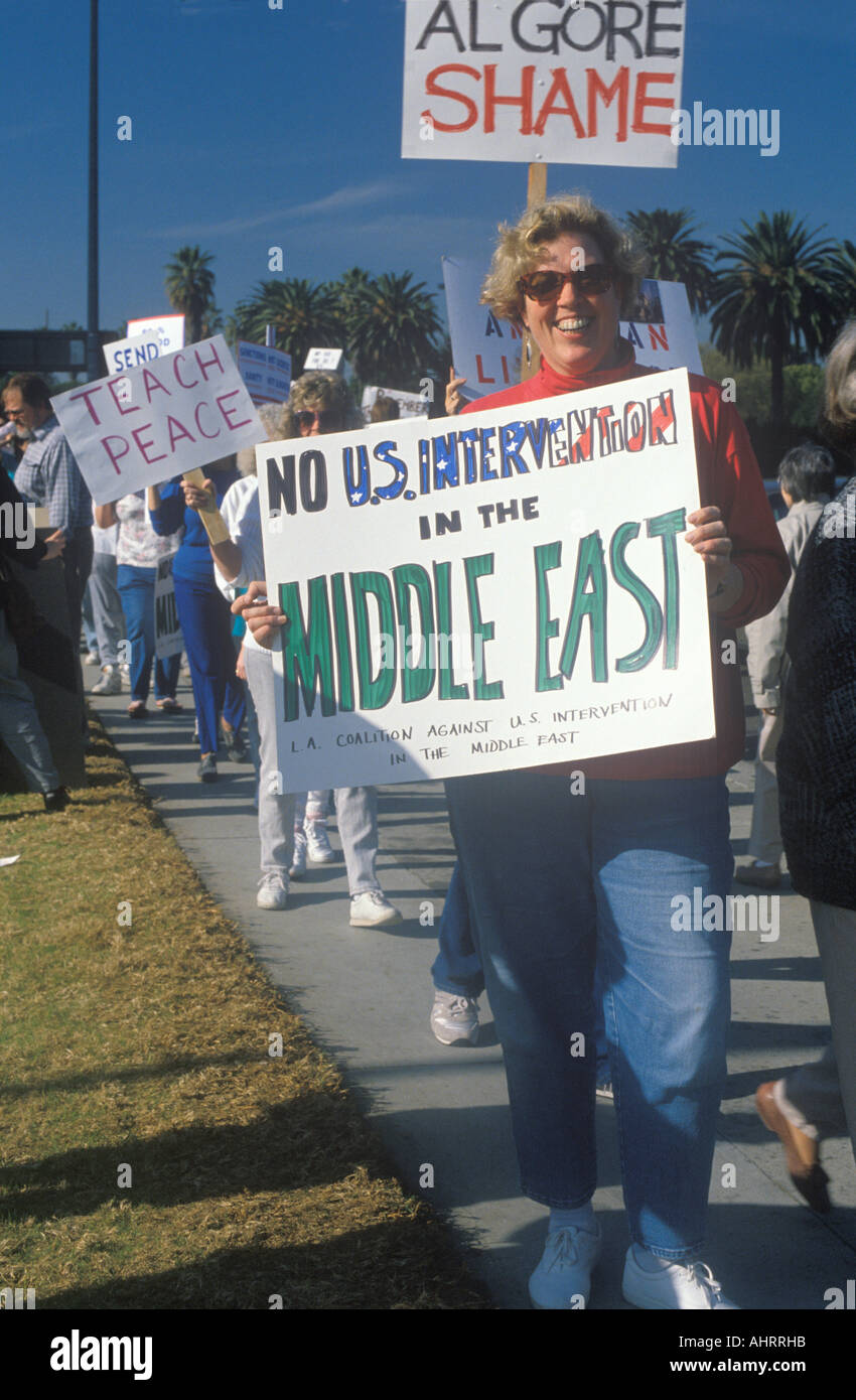 Amerikaner protestieren Krieg im Nahen Osten Los Angeles Kalifornien Stockfoto