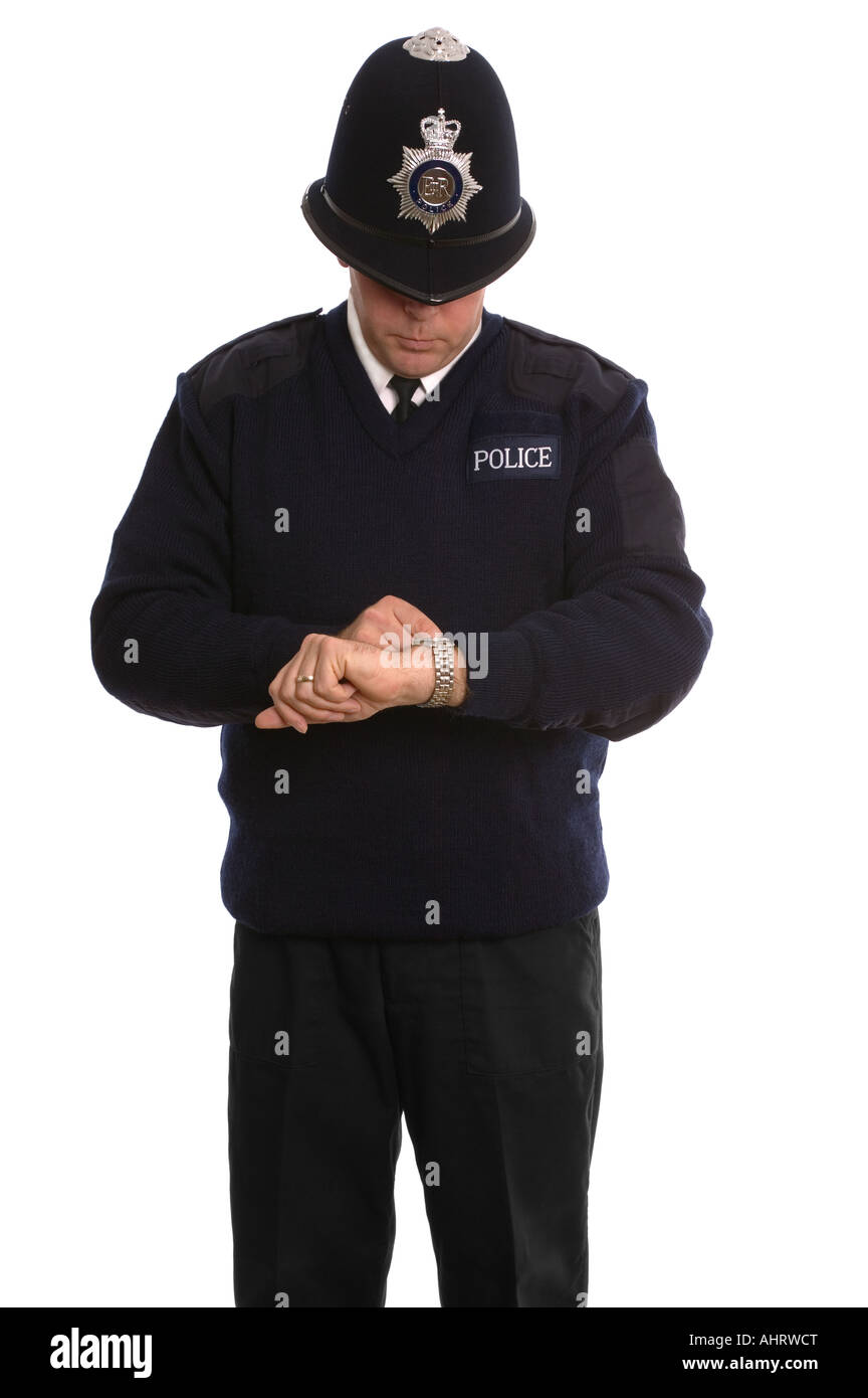 Wenn Sie wissen wollen, Fragen der Zeit ein Polizist Stockfoto