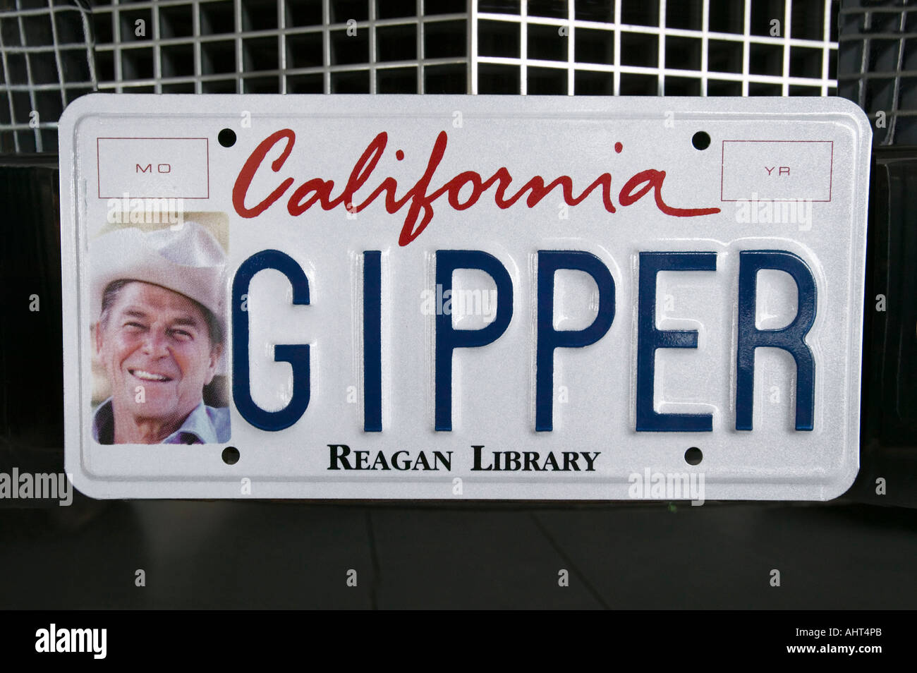 Das Gipper Nummernschild auf dem Display an der Ronald Reagan Presidential Library und Museum Simi Valley CA Stockfoto