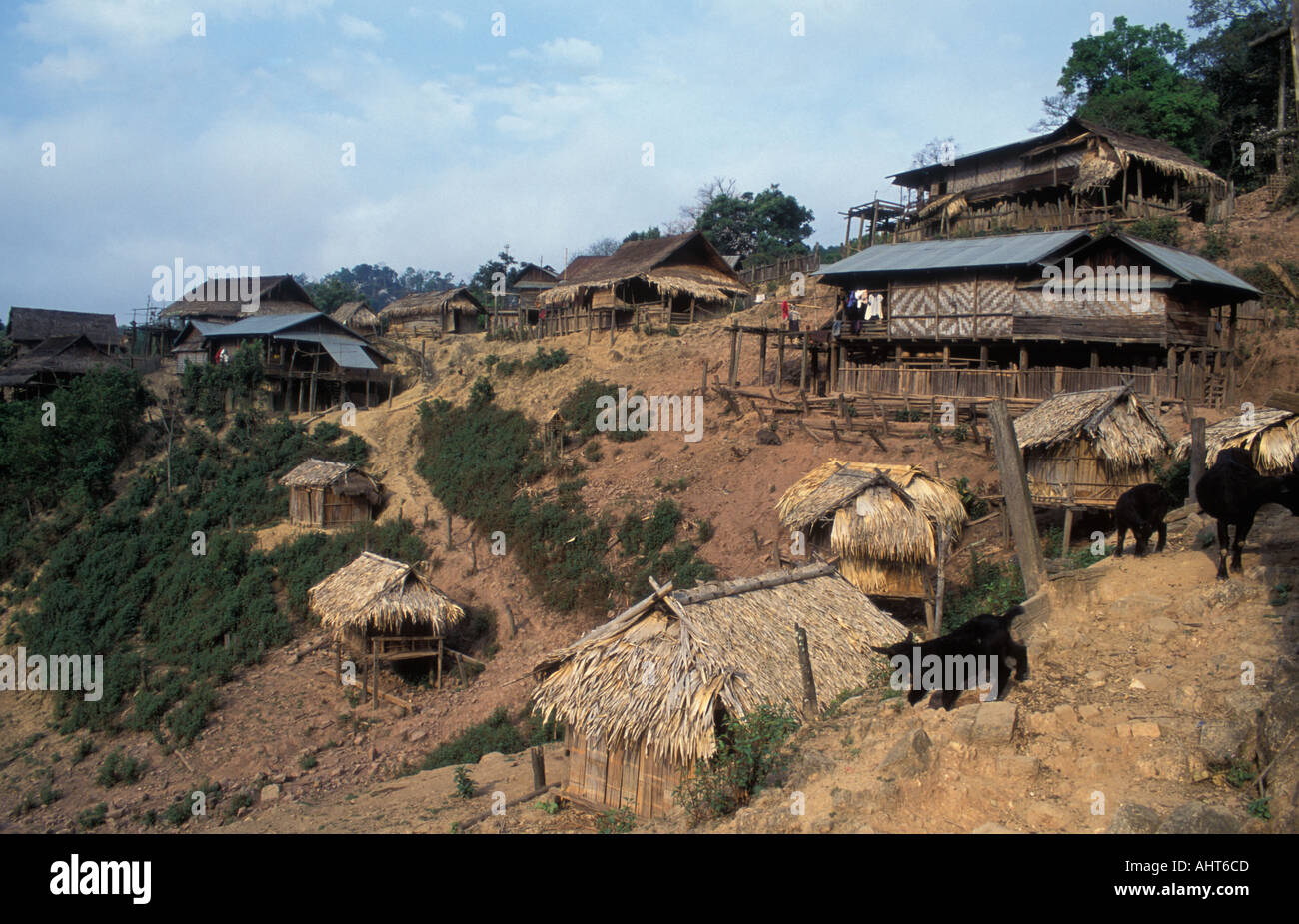 Laos Luang Namtha Ban Nammat Gao Akha Dorf Stockfoto