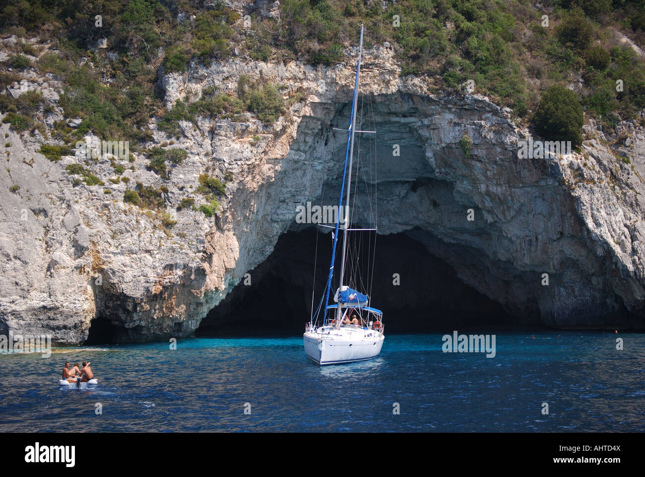 Blauen Grotten, Paxos, Ionische Inseln, Griechenland Stockfoto