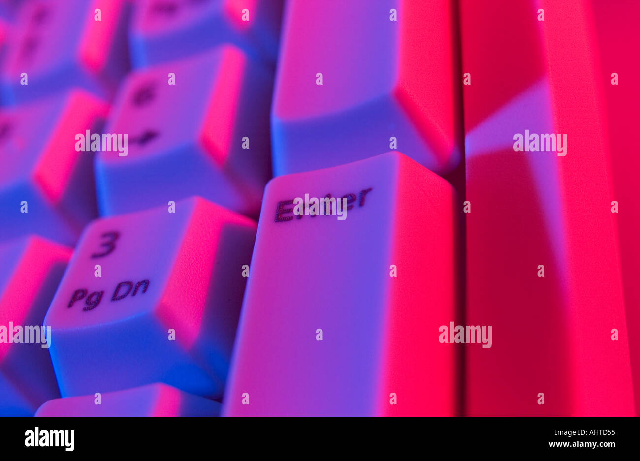 Enter-Taste auf einer Computertastatur Stockfoto