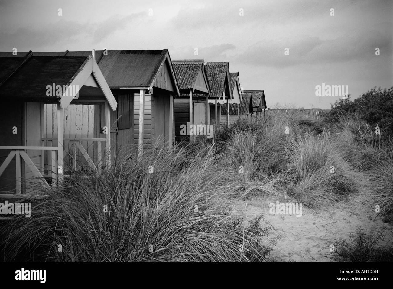 Strandhütten an alten Hunstanton Stockfoto