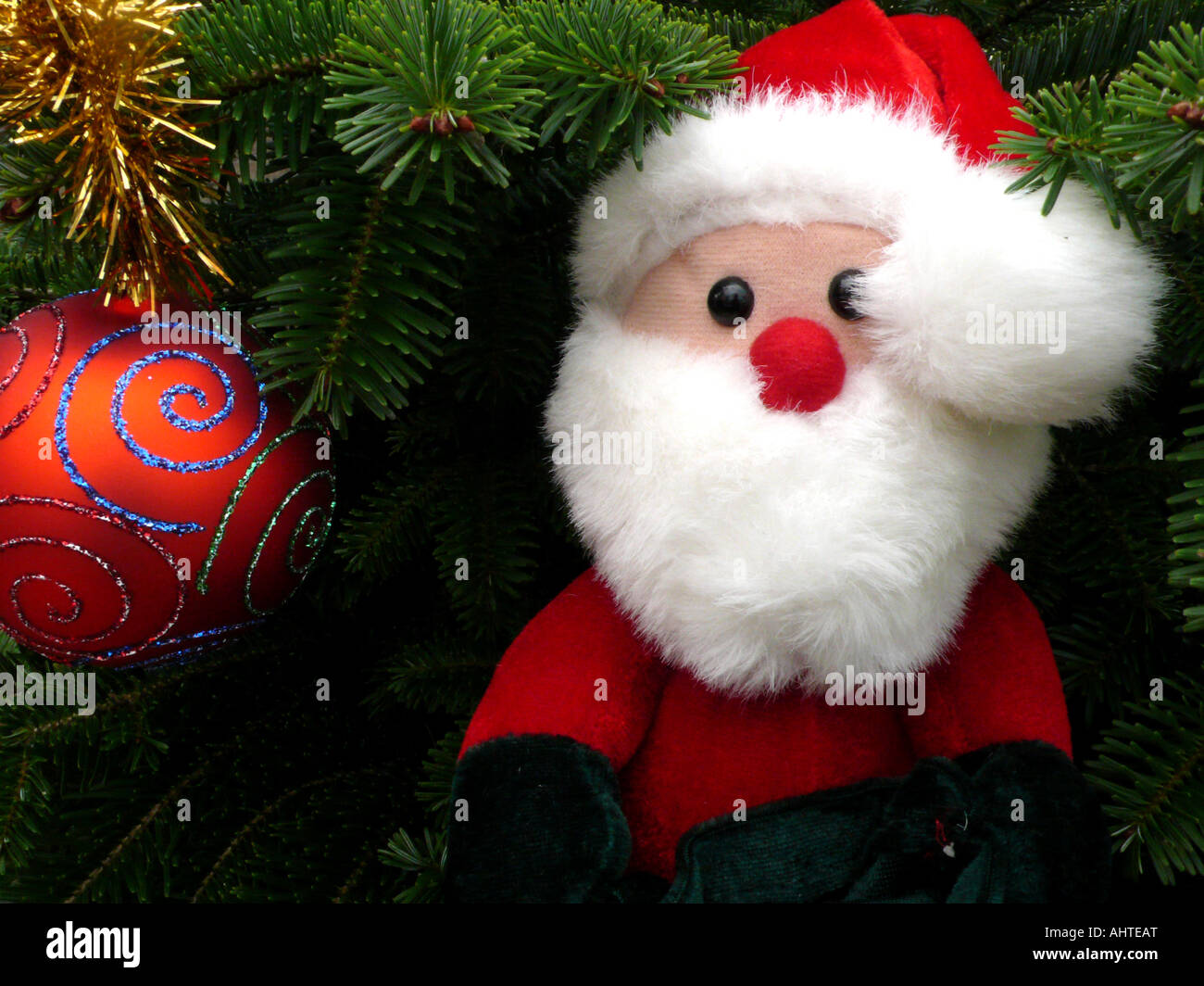 Weihnachtsmann-Dekorationen Stockfoto