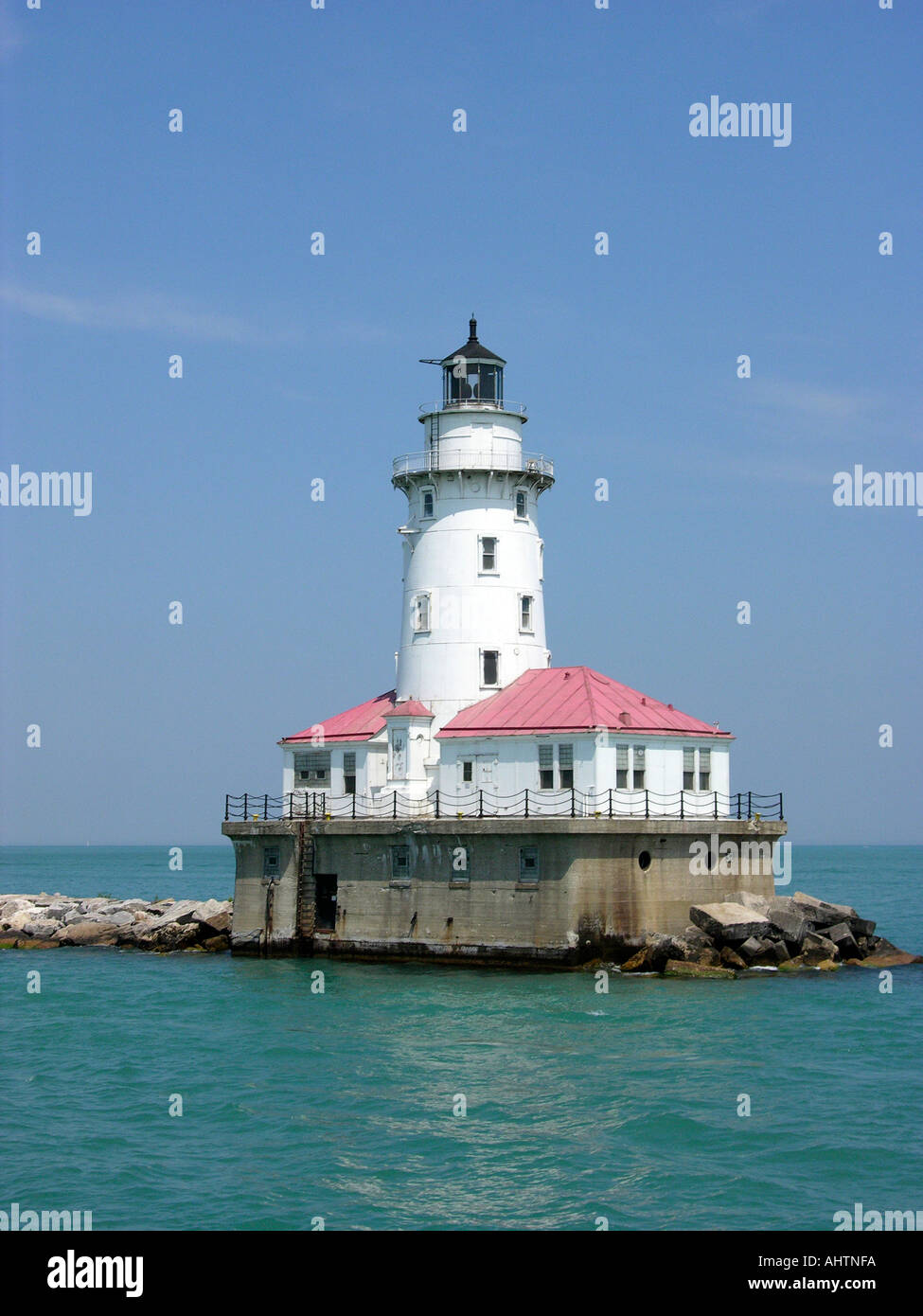 Der Chicago Leuchtturm im Hafen von Chicago Illinois IL Stockfoto