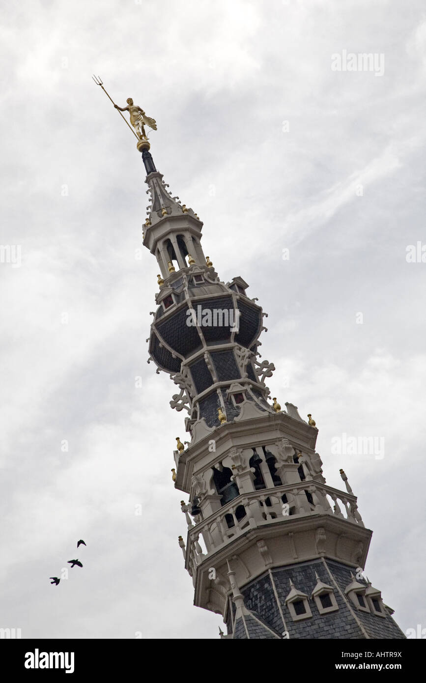 Turm der Kirche in der Altstadt von Zierikzee, Seeland, Niederlande Stockfoto