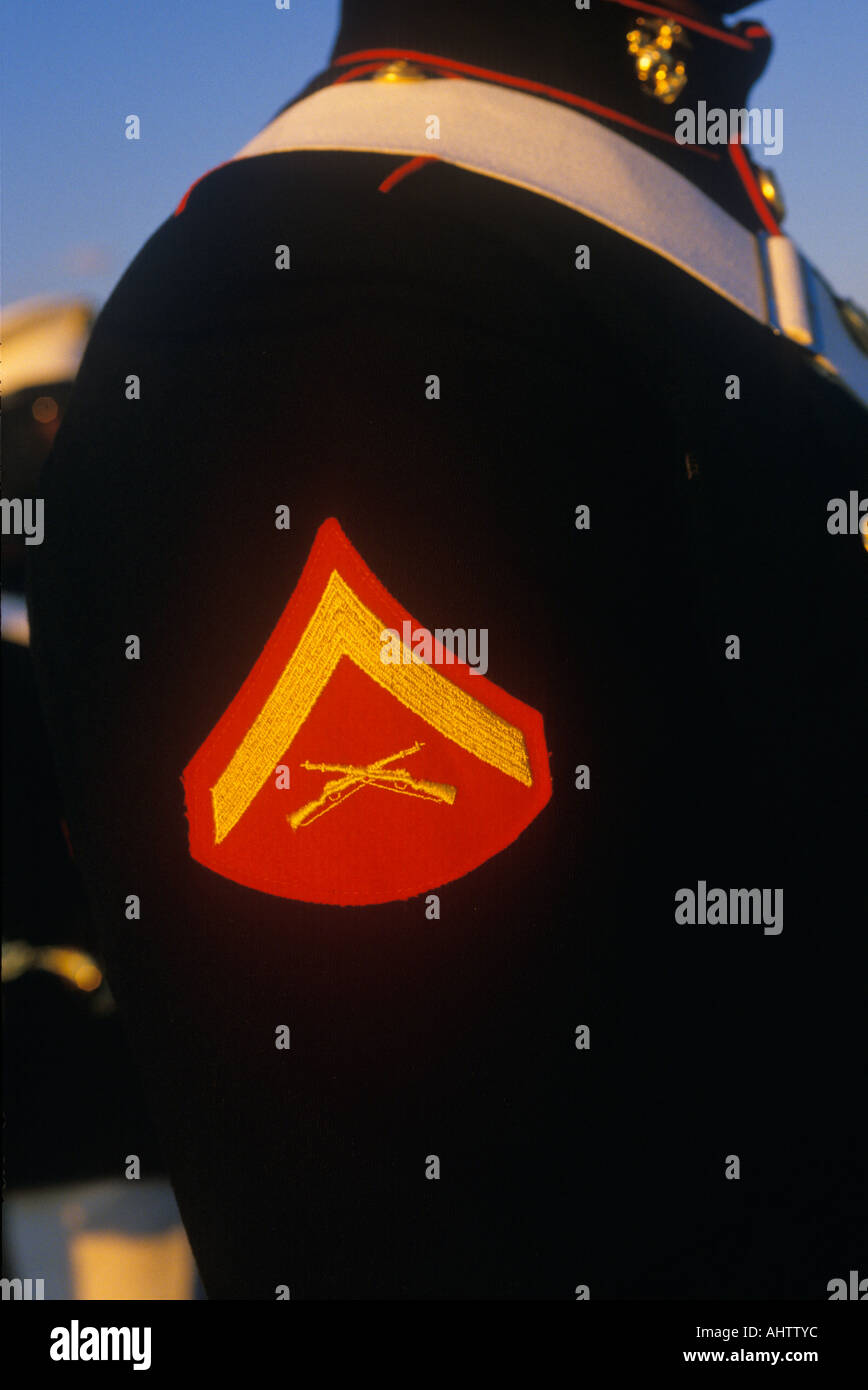 Patch von ein Vereinigte Staaten Marine USS Kennedy zu bewaffnen Stockfoto