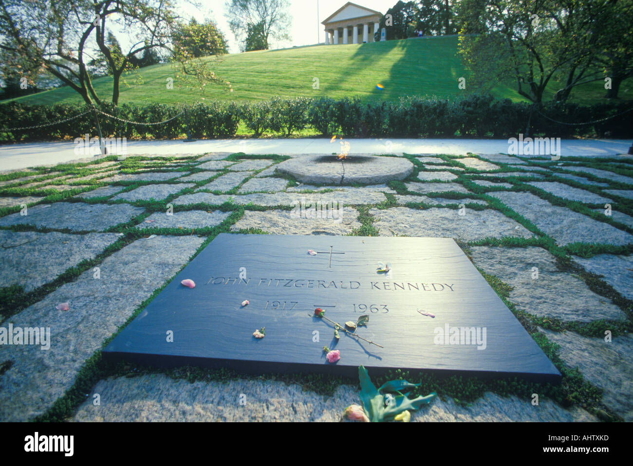Grab von Präsident John F Kennedy Arlington Cemetery Washington D C Stockfoto