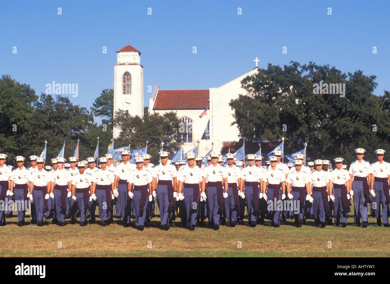Überprüfung der Kadetten der Citadel Military College of Charleston South Carolina Stockfoto