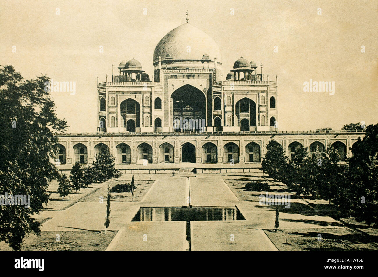 AAD 91688 alten antiken Vintage-print Humayun Grab Delhi Indien Stockfoto