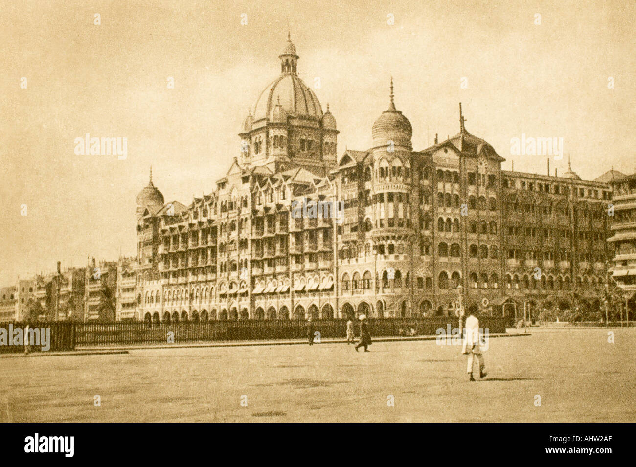 Alte Vintage 1900s antikem Druck Taj Mahal Hotel; Bombay; Mumbai; Maharashtra; Indien; Asien Stockfoto