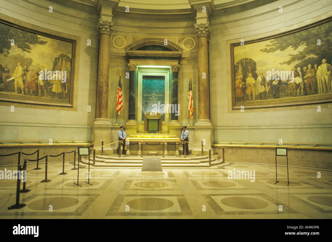 Innenraum der National Archives Washington D C Stockfoto