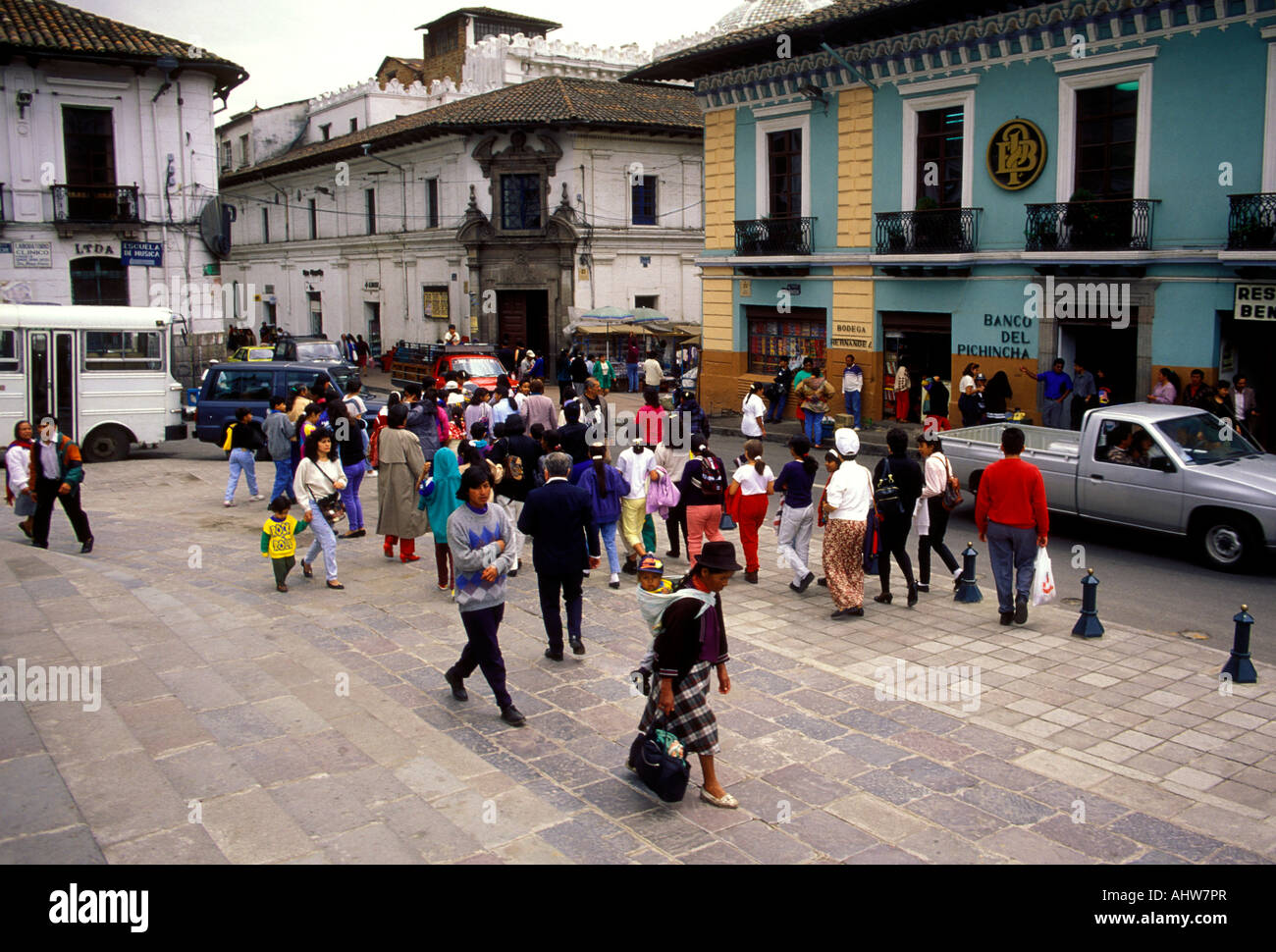 Ecuadorans, ecuadorianischen Volk, Innenstadt, Altstadt, Centro historischen, Quito, Provinz Pichincha, Ecuador, Südamerika Stockfoto