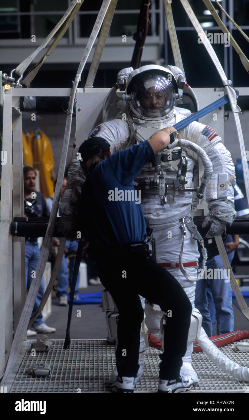 Astronauten bereiten Sie für den Start von STS-72-Shuttle in Cape Canaveral in Houston Texas Stockfoto