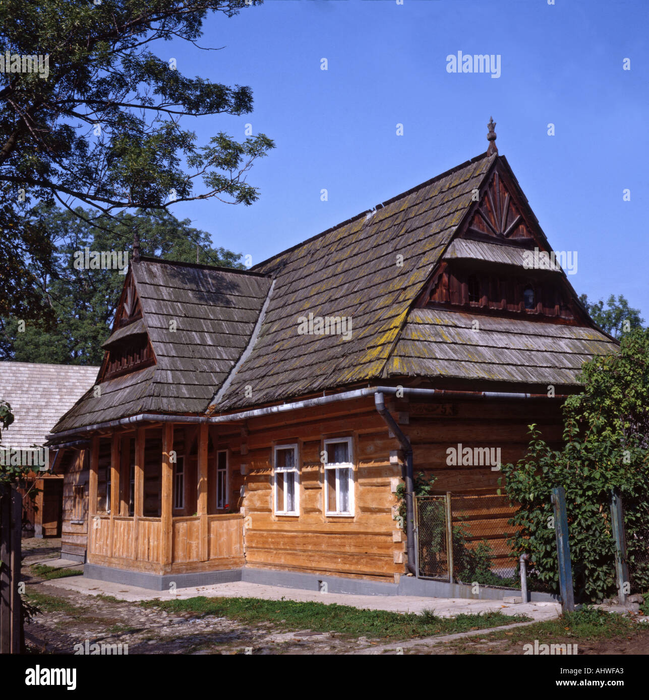 Geschrubbt Holzhäuser Polen Chocholow Stockfoto
